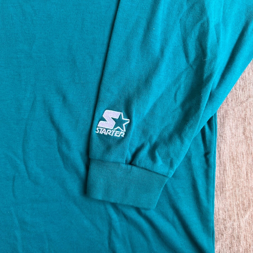 Vintage Miami Dolphins Starter Turtleneck Shirt Mens XL Aqua NFL Pro Line Cotton - Picture 3 of 7